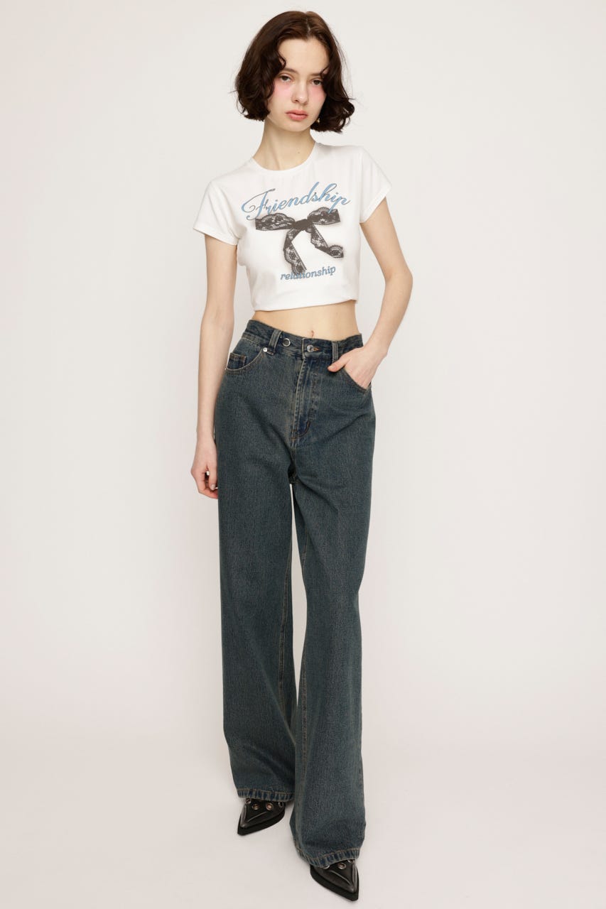 RIBBON COMPACT Tシャツ WHT FREE