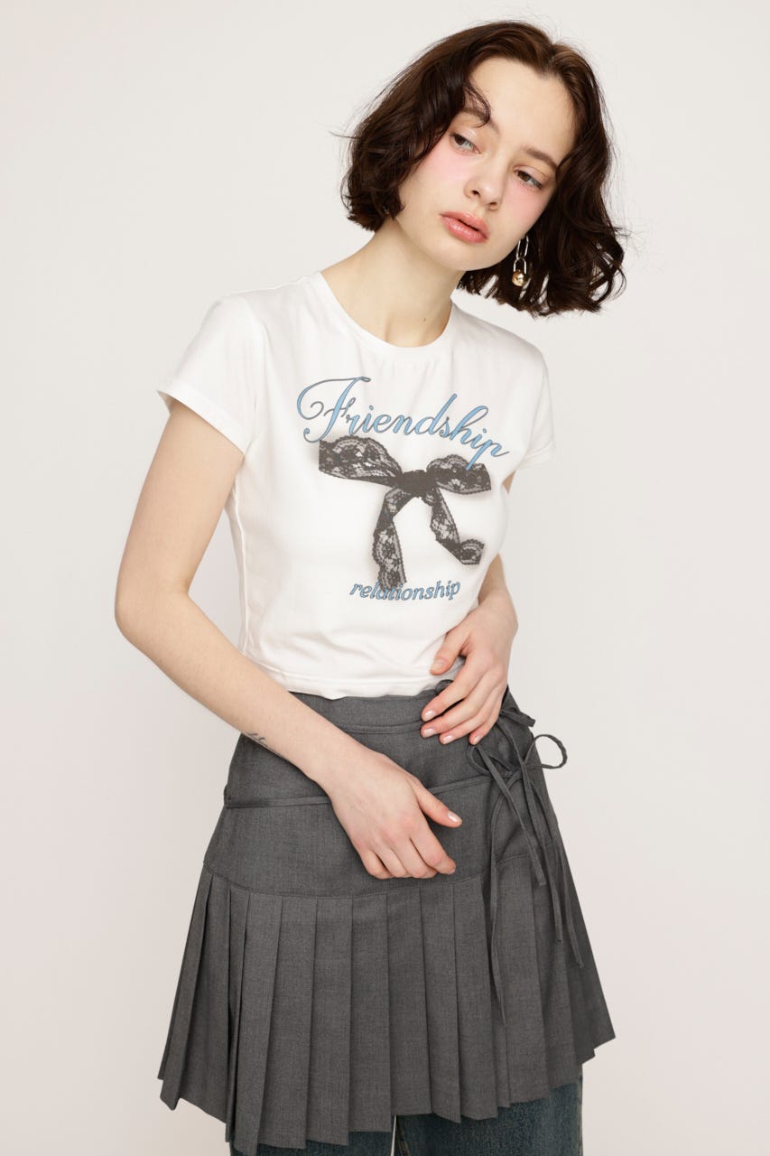 RIBBON COMPACT Tシャツ WHT FREE
