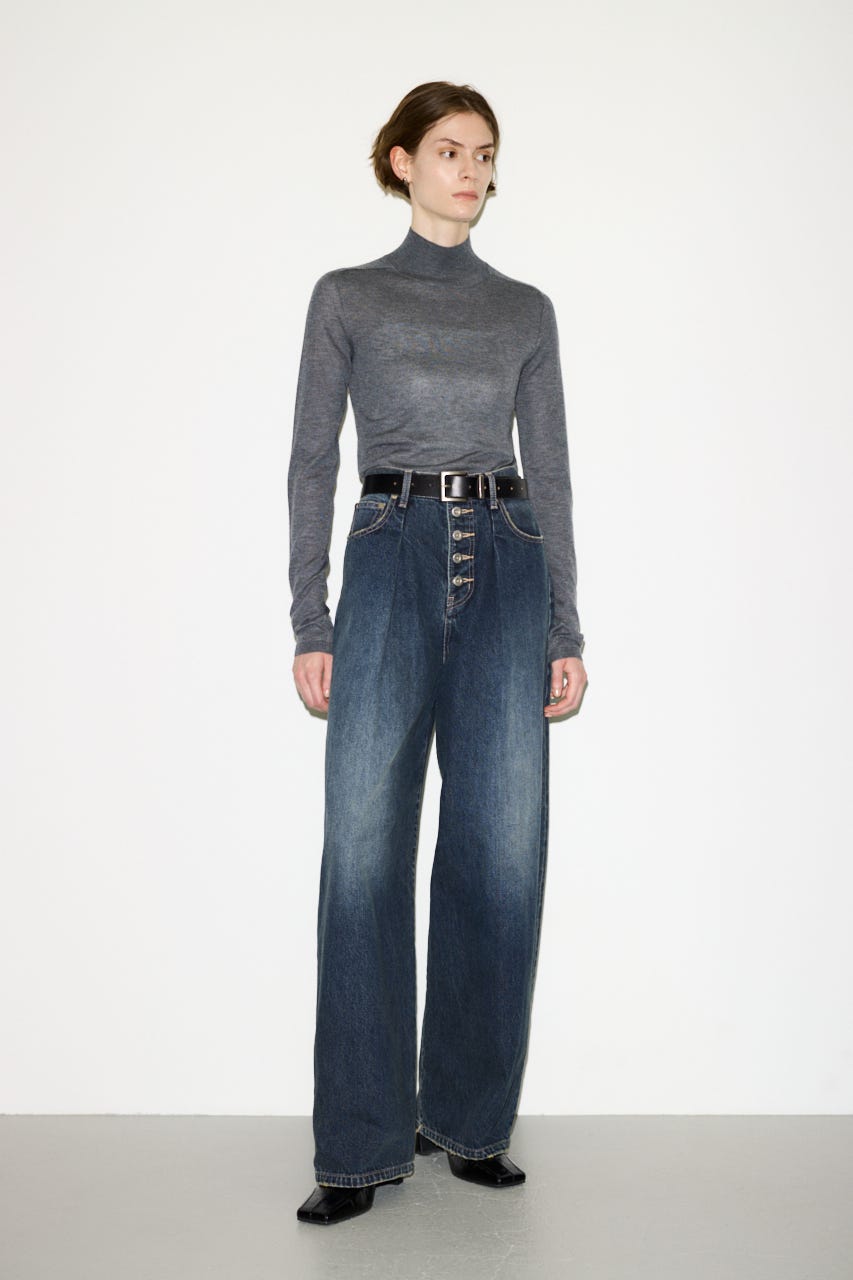 【THROW】BUTTONFLY TUCK LOOSE PT-AB BLU 1