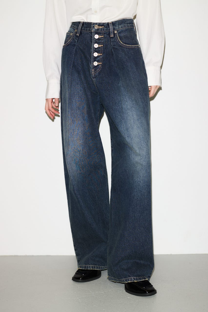 【THROW】BUTTONFLY TUCK LOOSE PT-AB BLU 1