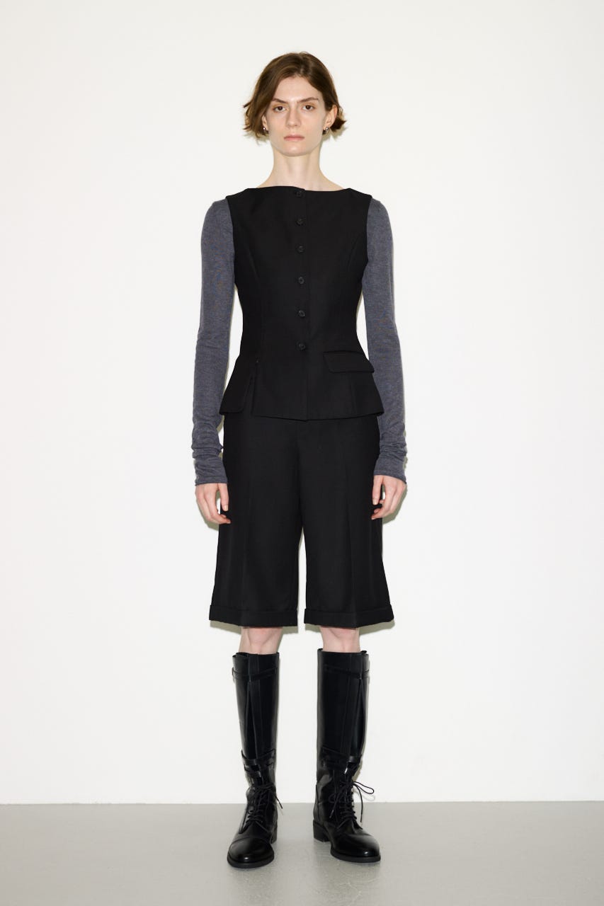 【THROW】MANNISH B／N SLIT ベスト BLK FREE
