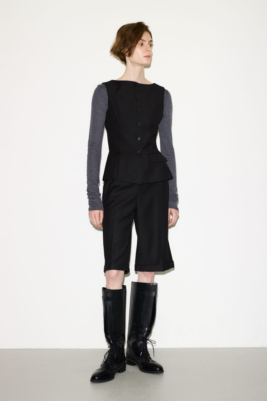 【THROW】MANNISH B／N SLIT ベスト BLK FREE