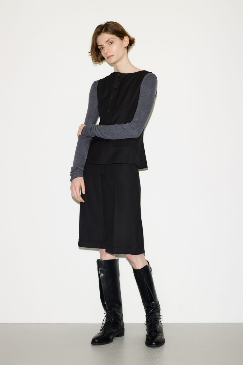 【THROW】MANNISH B／N SLIT ベスト BLK FREE