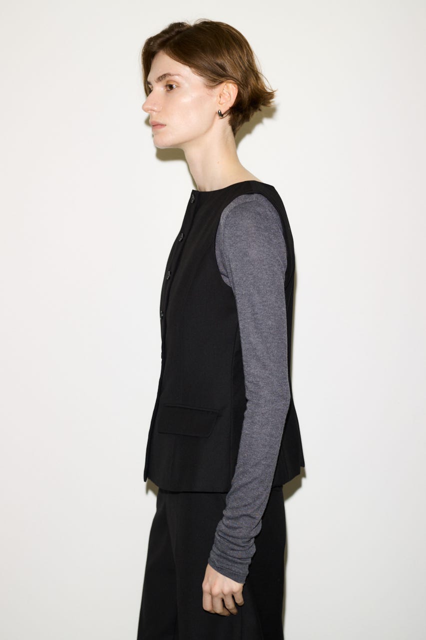 【THROW】MANNISH B／N SLIT ベスト BLK FREE