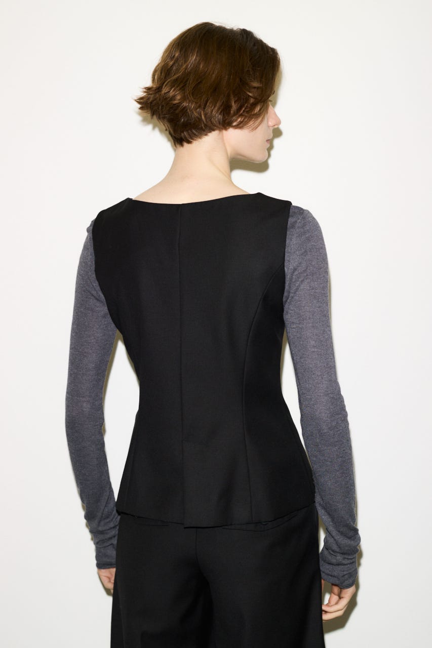 【THROW】MANNISH B／N SLIT ベスト BLK FREE