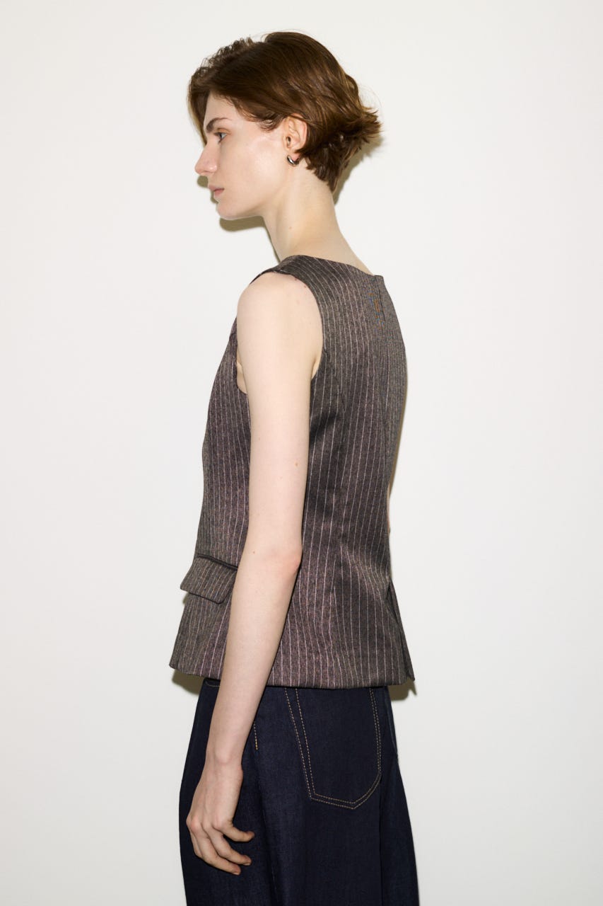 【THROW】MANNISH B／N SLIT ベスト M/BRN FREE