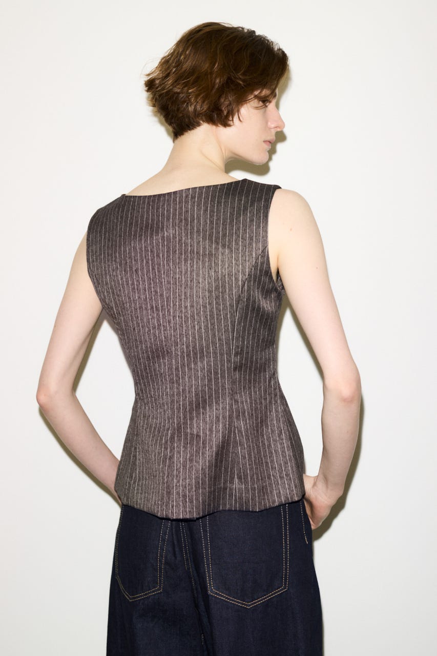 【THROW】MANNISH B／N SLIT ベスト M/BRN FREE