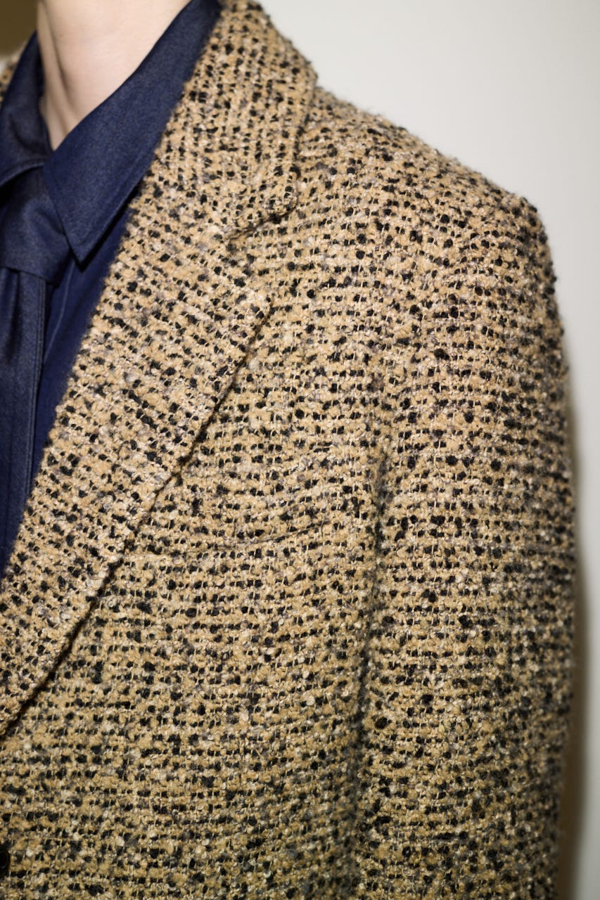 【AW PRE ORDER 第2弾】【THROW】TWEED BOXY TAILOR ジャケット M/BEG FREE
