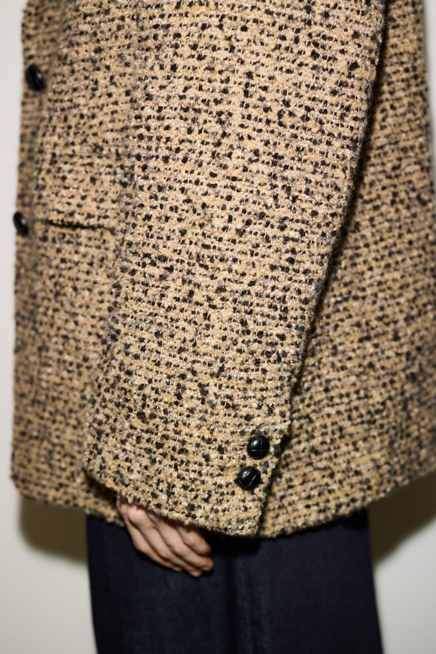 【AW PRE ORDER 第2弾】【THROW】TWEED BOXY TAILOR ジャケット M/BEG FREE