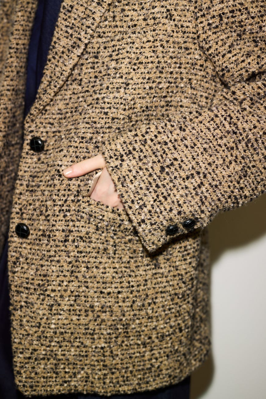 【AW PRE ORDER 第2弾】【THROW】TWEED BOXY TAILOR ジャケット M/BEG FREE