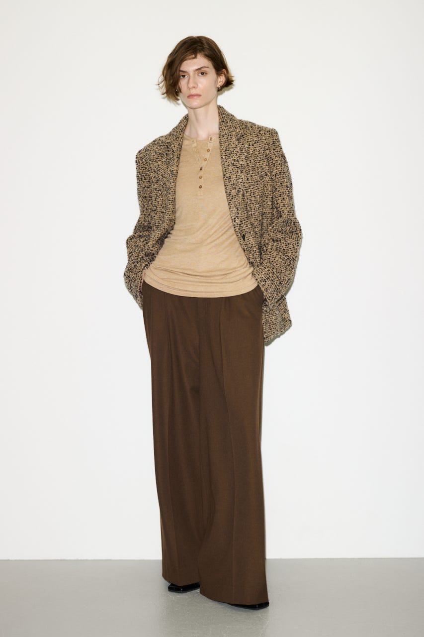 【AW PRE ORDER 第2弾】【THROW】TWEED BOXY TAILOR ジャケット M/BEG FREE