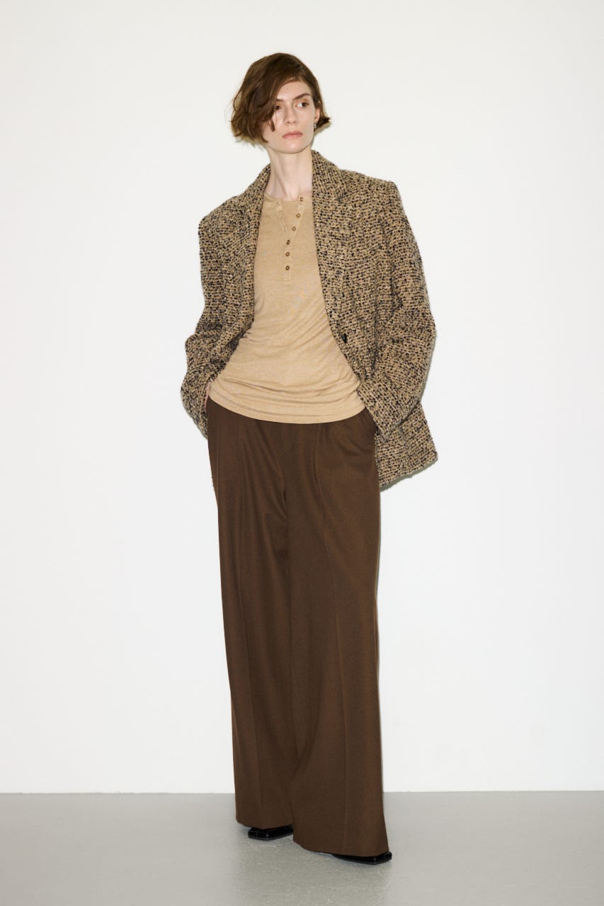 【AW PRE ORDER 第2弾】【THROW】TWEED BOXY TAILOR ジャケット M/BEG FREE