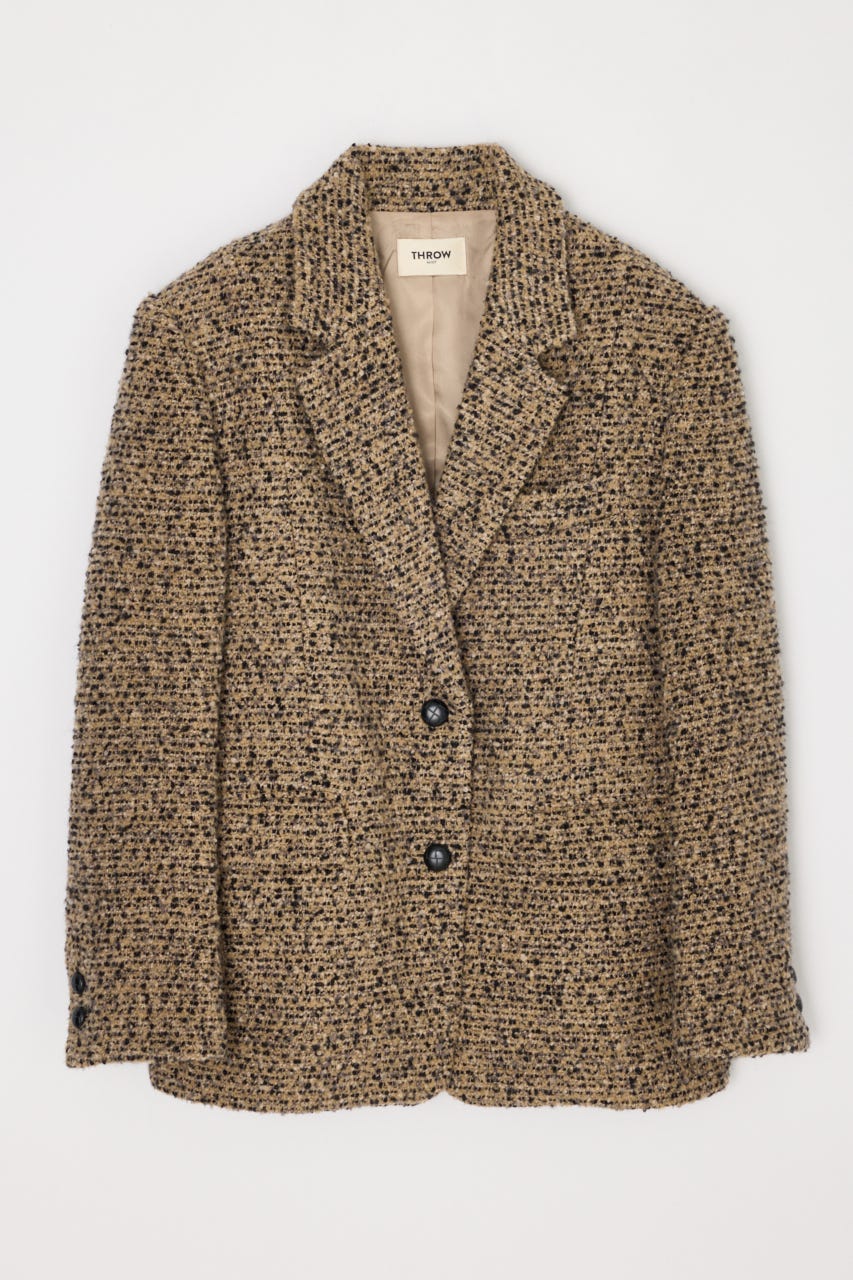 【AW PRE ORDER 第2弾】【THROW】TWEED BOXY TAILOR ジャケット M/BEG FREE