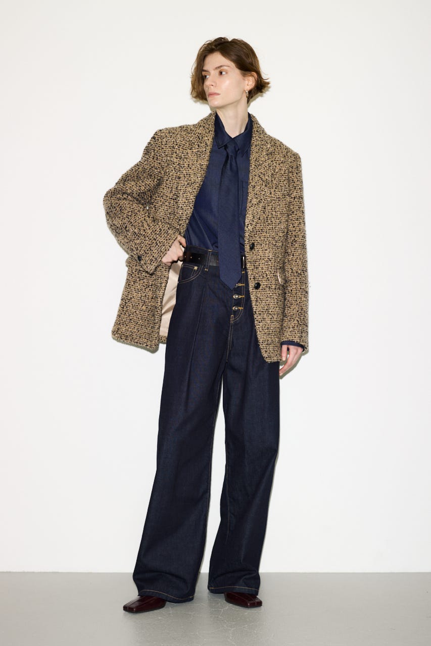 【AW PRE ORDER 第2弾】【THROW】TWEED BOXY TAILOR ジャケット M/BEG FREE