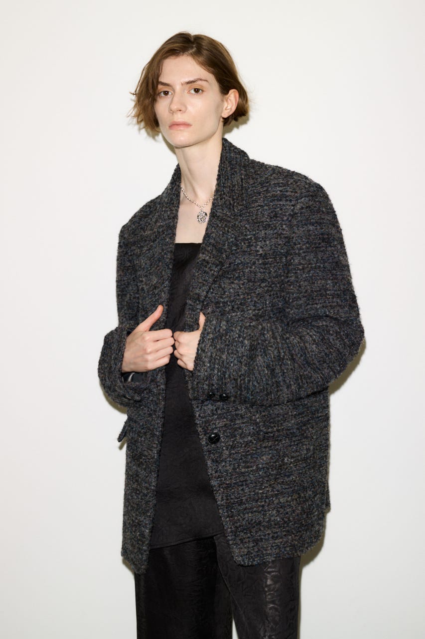 【AW PRE ORDER 第2弾】【THROW】TWEED BOXY TAILOR ジャケット M/GRY FREE