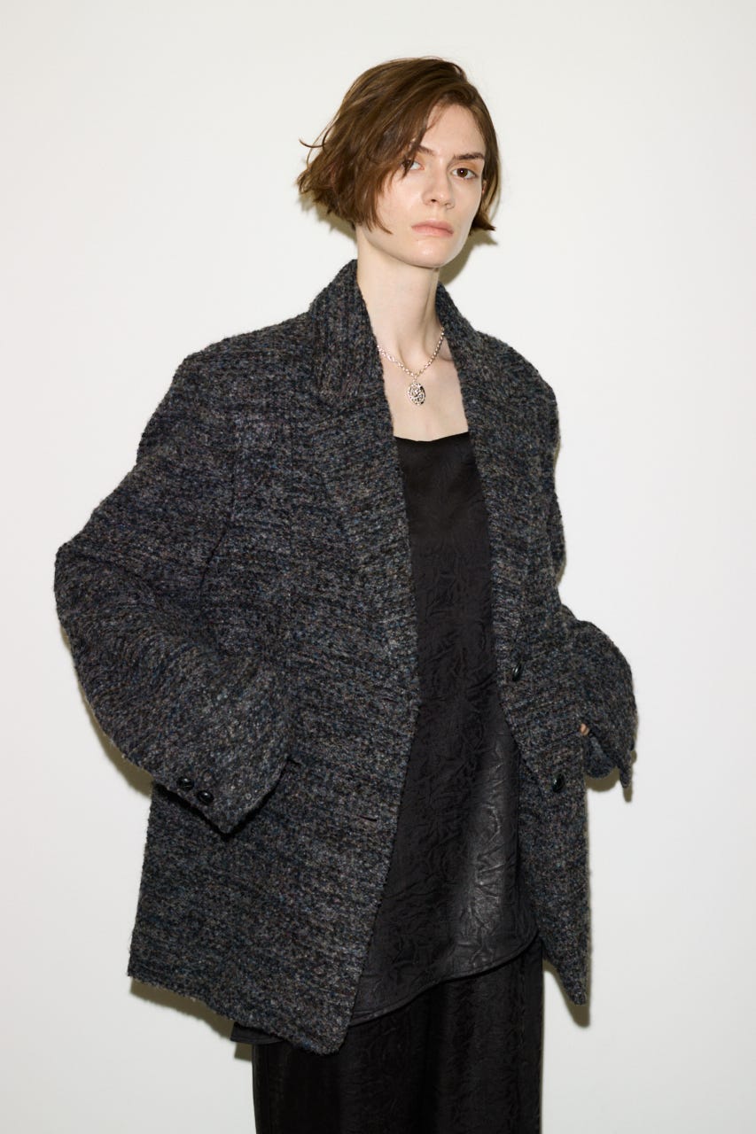 【AW PRE ORDER 第2弾】【THROW】TWEED BOXY TAILOR ジャケット M/GRY FREE