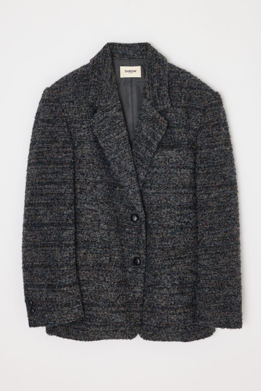 【AW PRE ORDER 第2弾】【THROW】TWEED BOXY TAILOR ジャケット M/GRY FREE