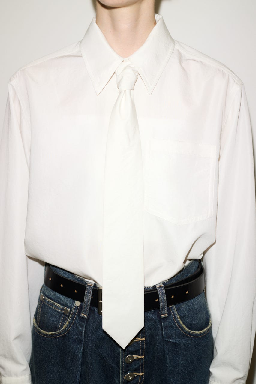 【THROW】TIE PK シャツ O/WHT FREE