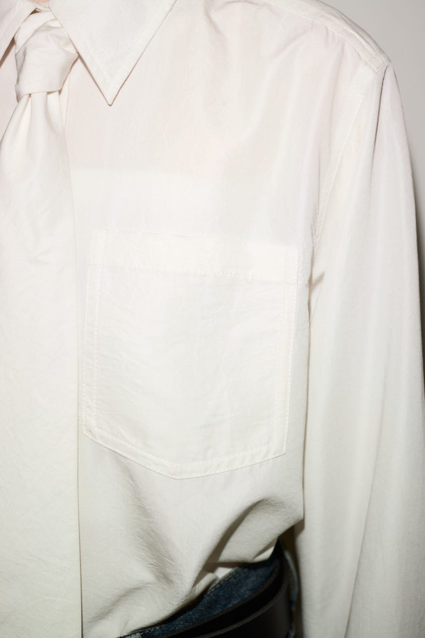 【THROW】TIE PK シャツ O/WHT FREE