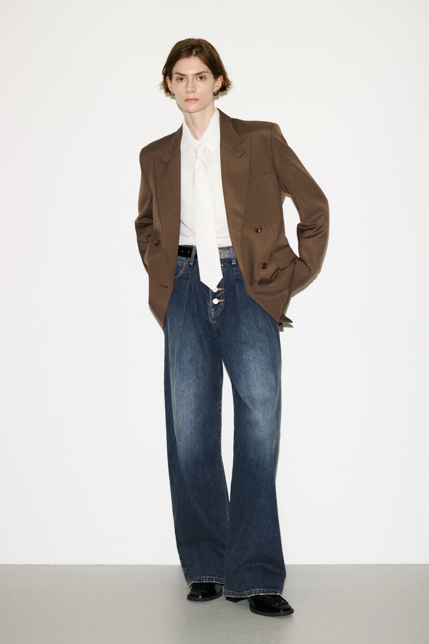 【THROW】TIE PK シャツ O/WHT FREE