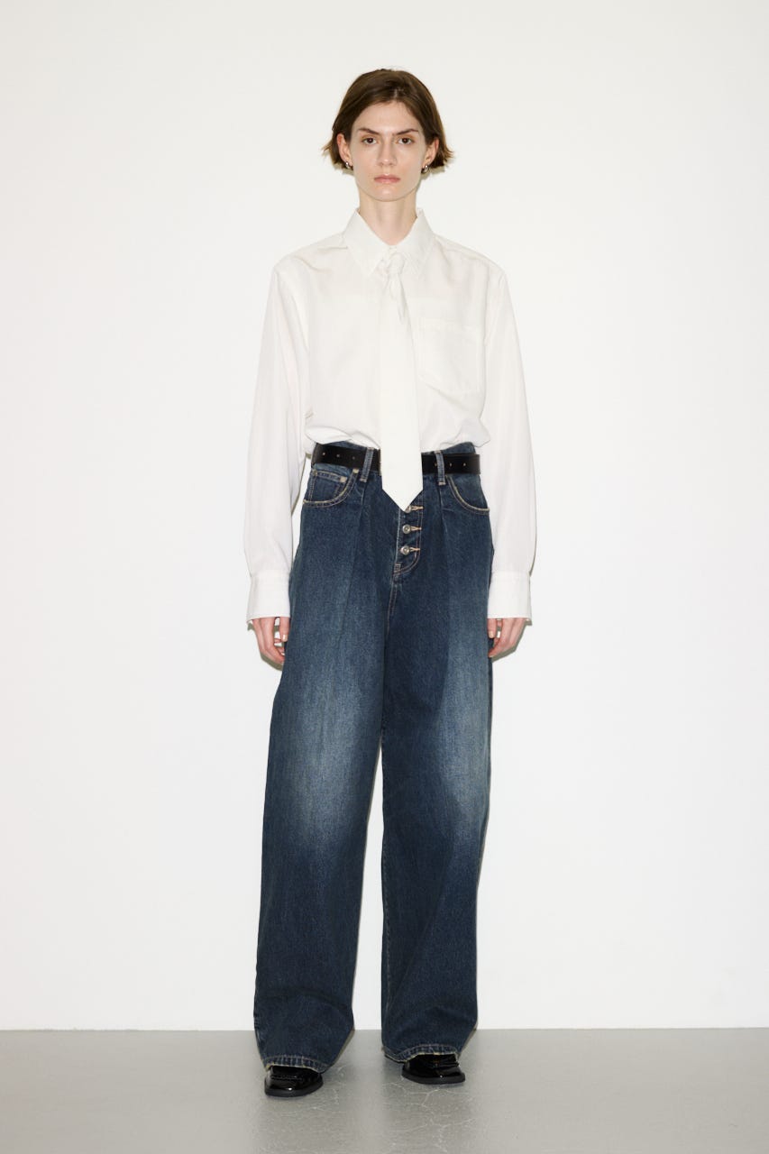【THROW】TIE PK シャツ O/WHT FREE