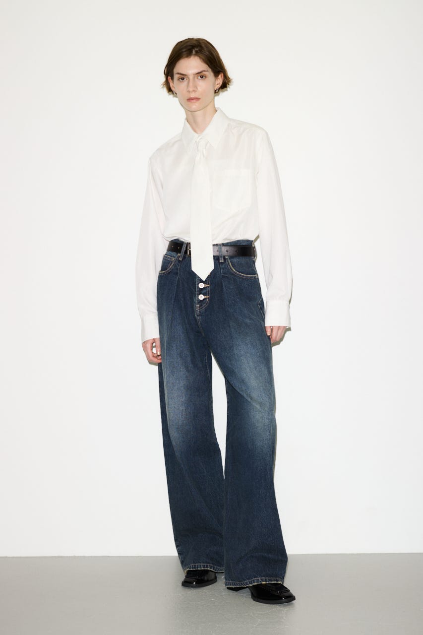 【THROW】TIE PK シャツ O/WHT FREE