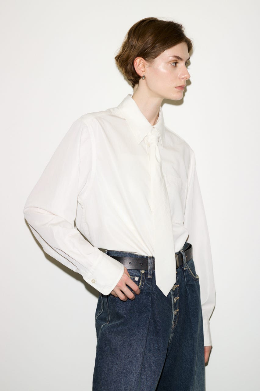 【THROW】TIE PK シャツ O/WHT FREE