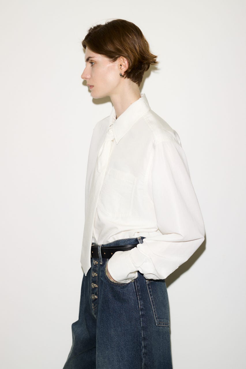 【THROW】TIE PK シャツ O/WHT FREE