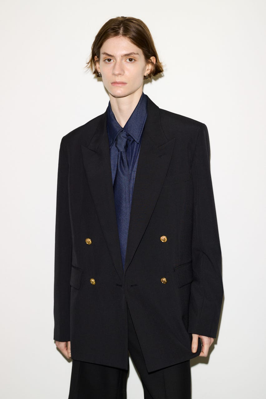 【AW PRE ORDER 第2弾】【THROW】PEAKED LAPEL TAILOR ジャケット BLK FREE
