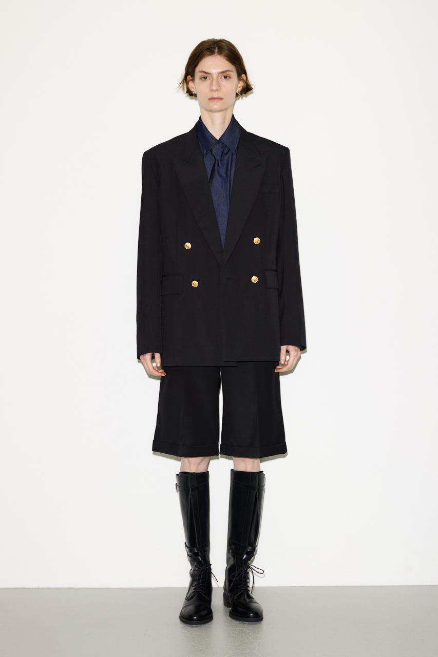 【AW PRE ORDER 第2弾】【THROW】PEAKED LAPEL TAILOR ジャケット BLK FREE