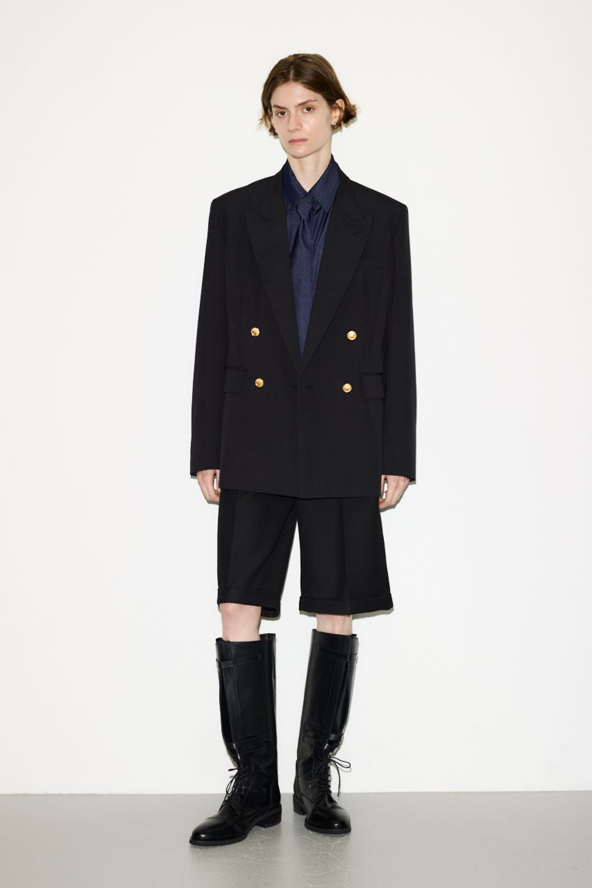 【AW PRE ORDER 第2弾】【THROW】PEAKED LAPEL TAILOR ジャケット BLK FREE