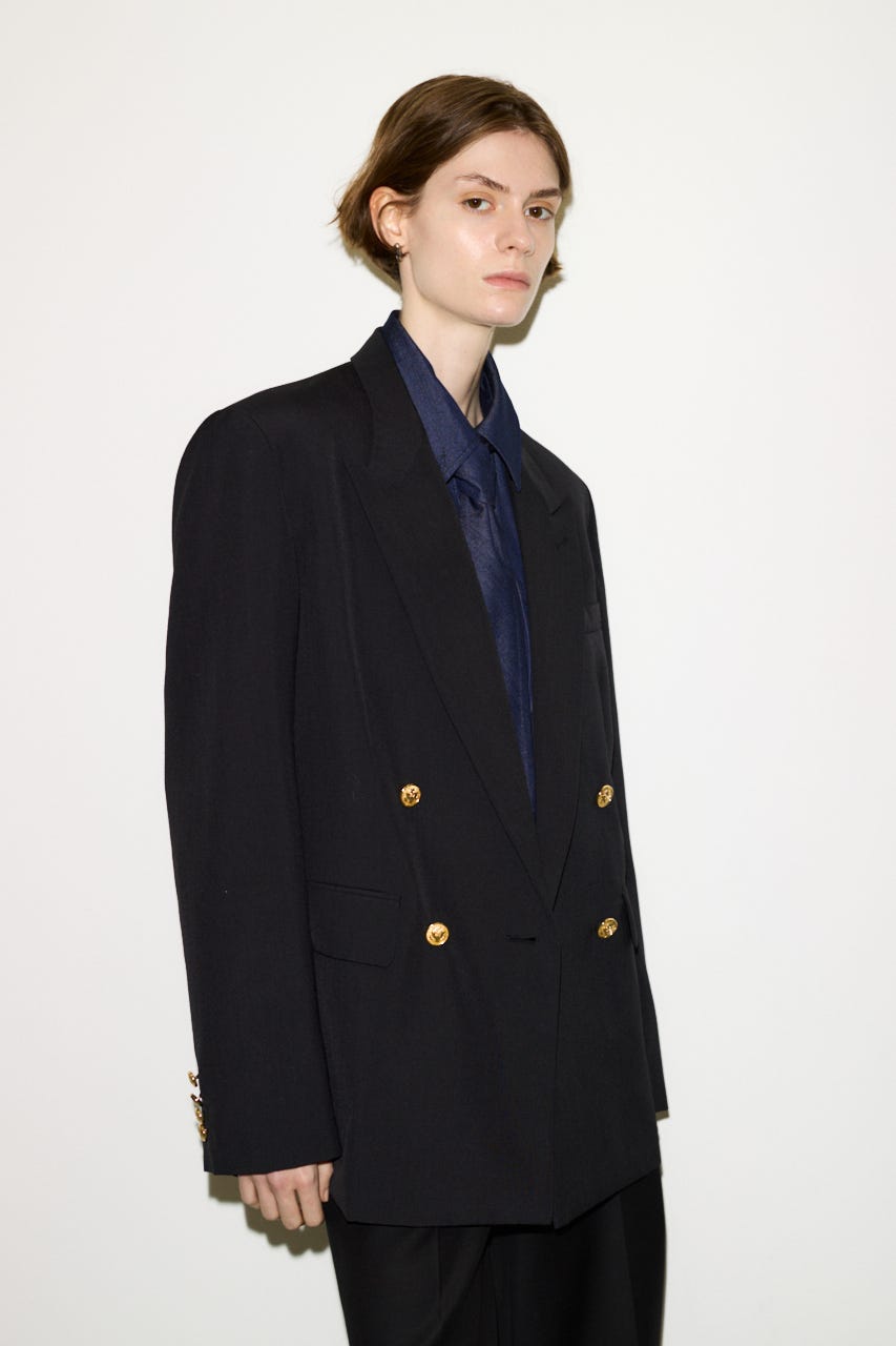 【AW PRE ORDER 第2弾】【THROW】PEAKED LAPEL TAILOR ジャケット BLK FREE