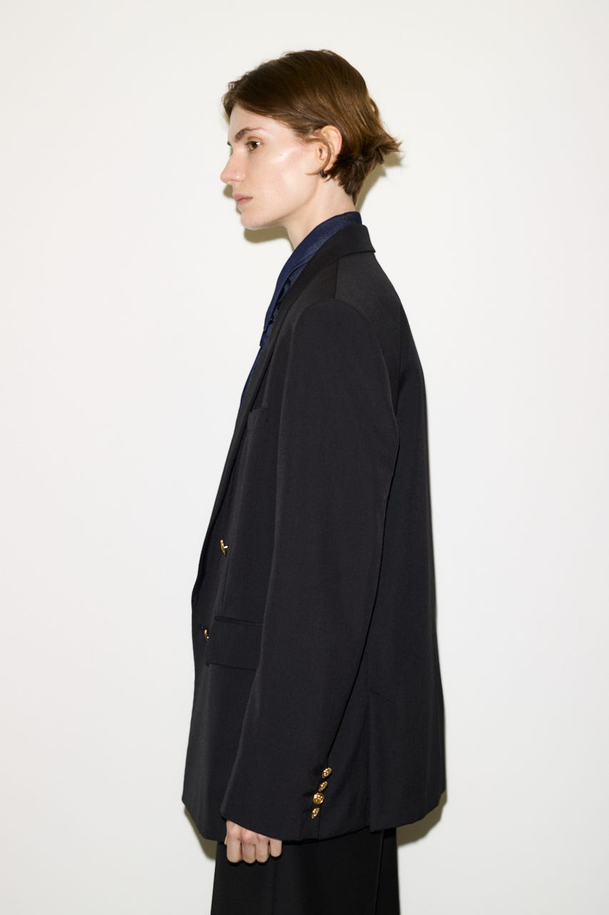 【AW PRE ORDER 第2弾】【THROW】PEAKED LAPEL TAILOR ジャケット BLK FREE
