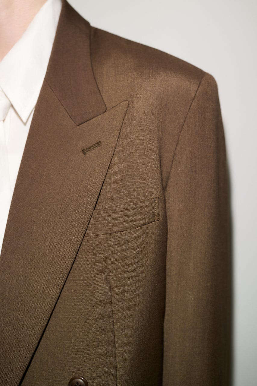 【AW PRE ORDER 第2弾】【THROW】PEAKED LAPEL TAILOR ジャケット BRN FREE