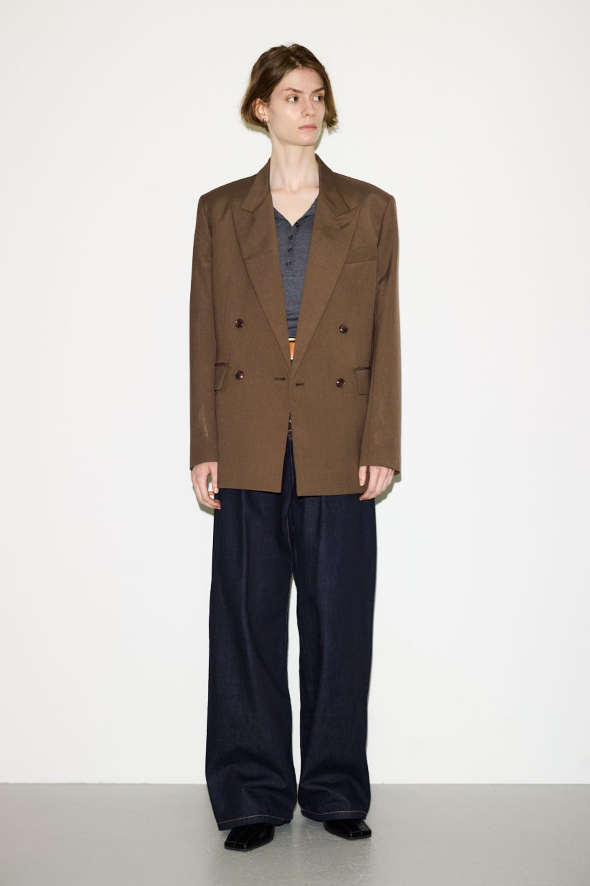 【AW PRE ORDER 第2弾】【THROW】PEAKED LAPEL TAILOR ジャケット BRN FREE