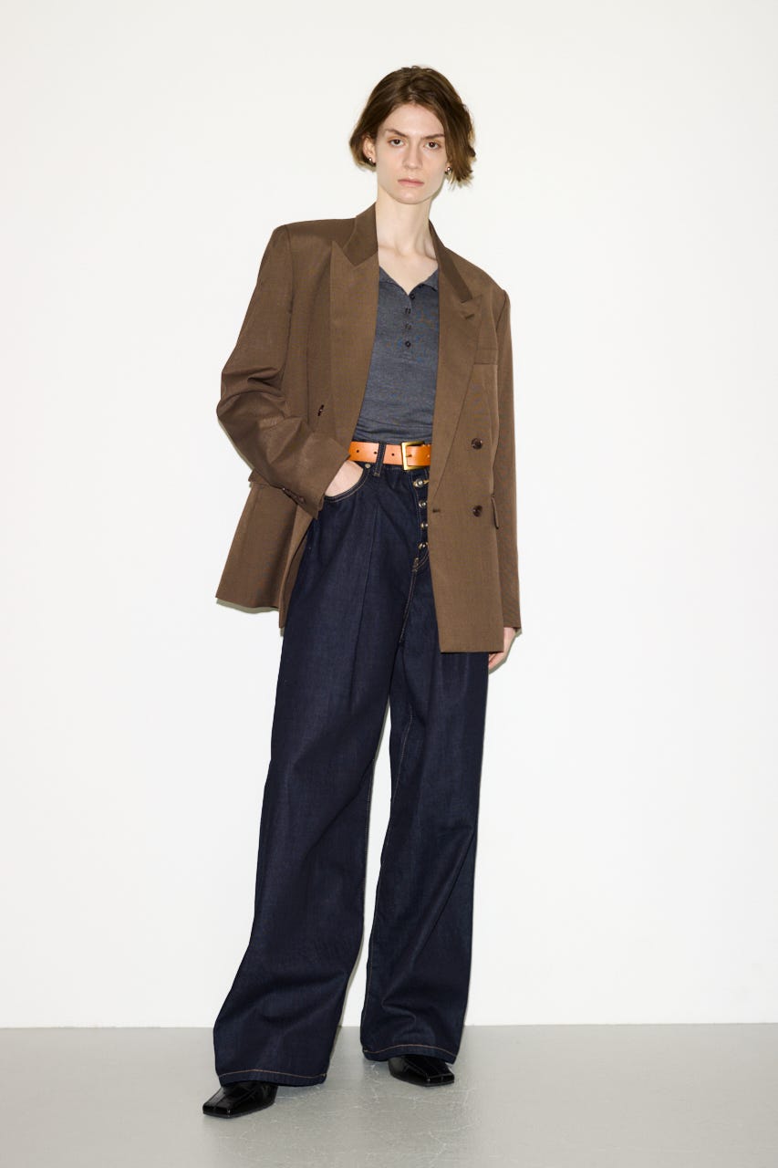 【AW PRE ORDER 第2弾】【THROW】PEAKED LAPEL TAILOR ジャケット BRN FREE