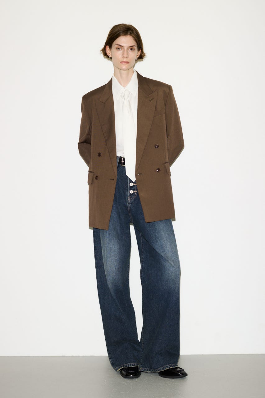 【AW PRE ORDER 第2弾】【THROW】PEAKED LAPEL TAILOR ジャケット BRN FREE