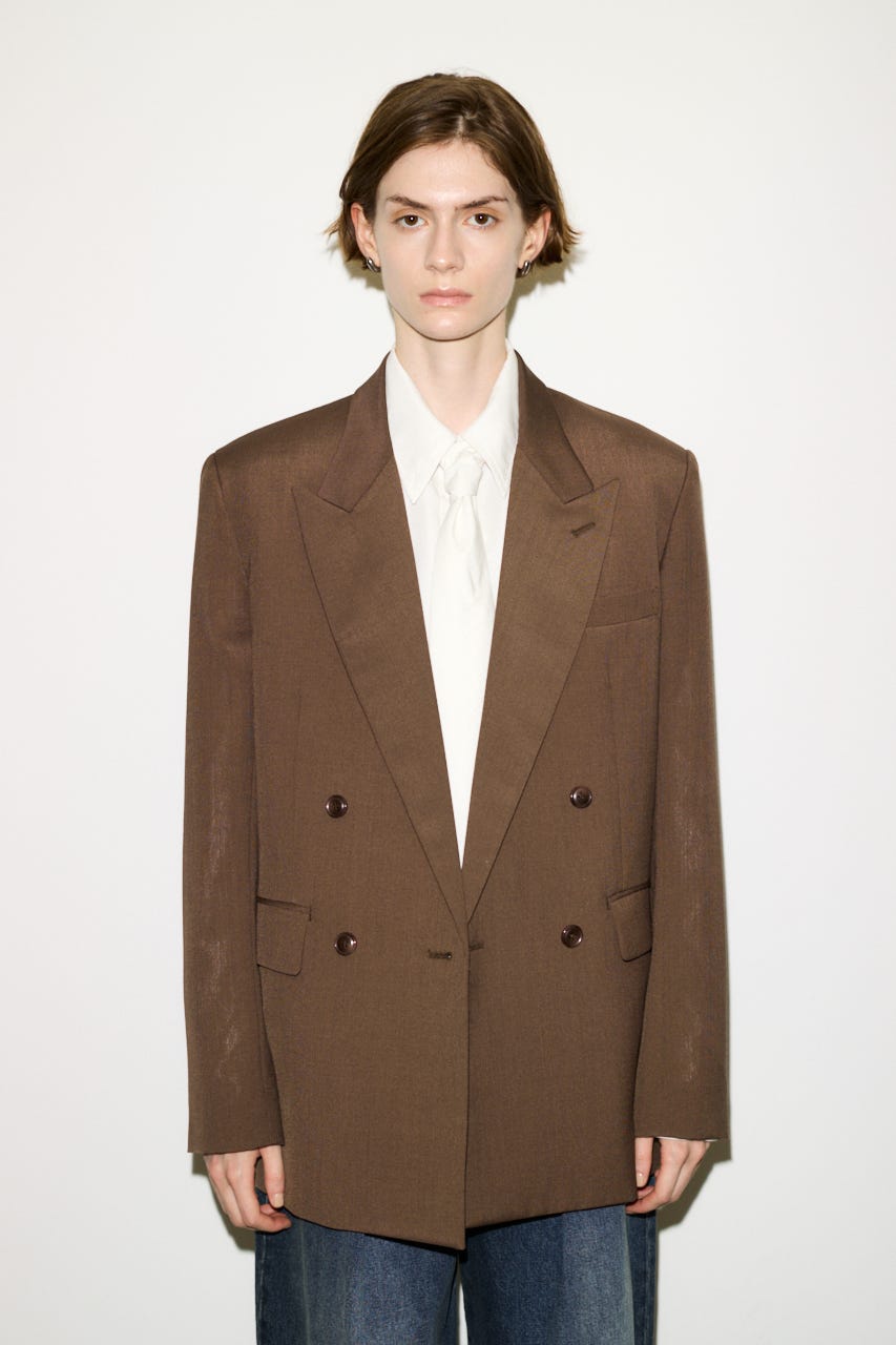 【AW PRE ORDER 第2弾】【THROW】PEAKED LAPEL TAILOR ジャケット BRN FREE