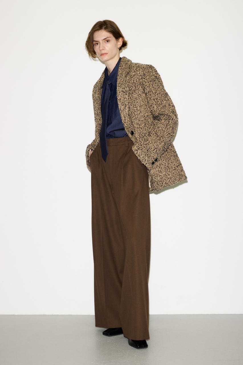【THROW】TUCKED トラウザー BRN 1