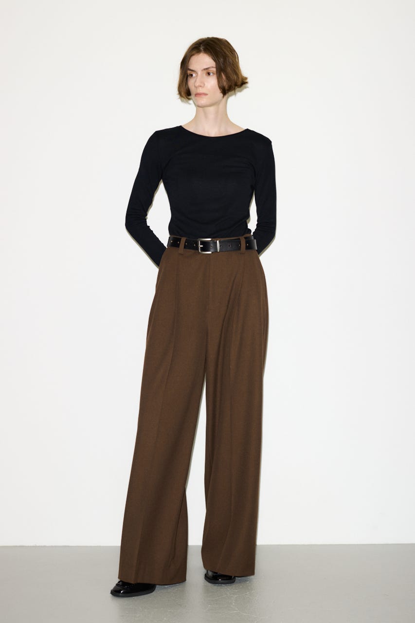 【THROW】TUCKED トラウザー BRN 1
