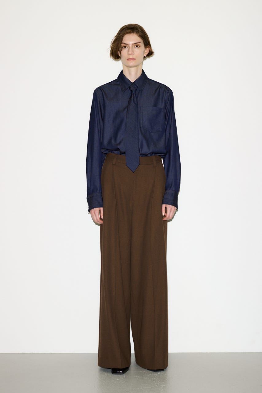 【THROW】TUCKED トラウザー BRN 1