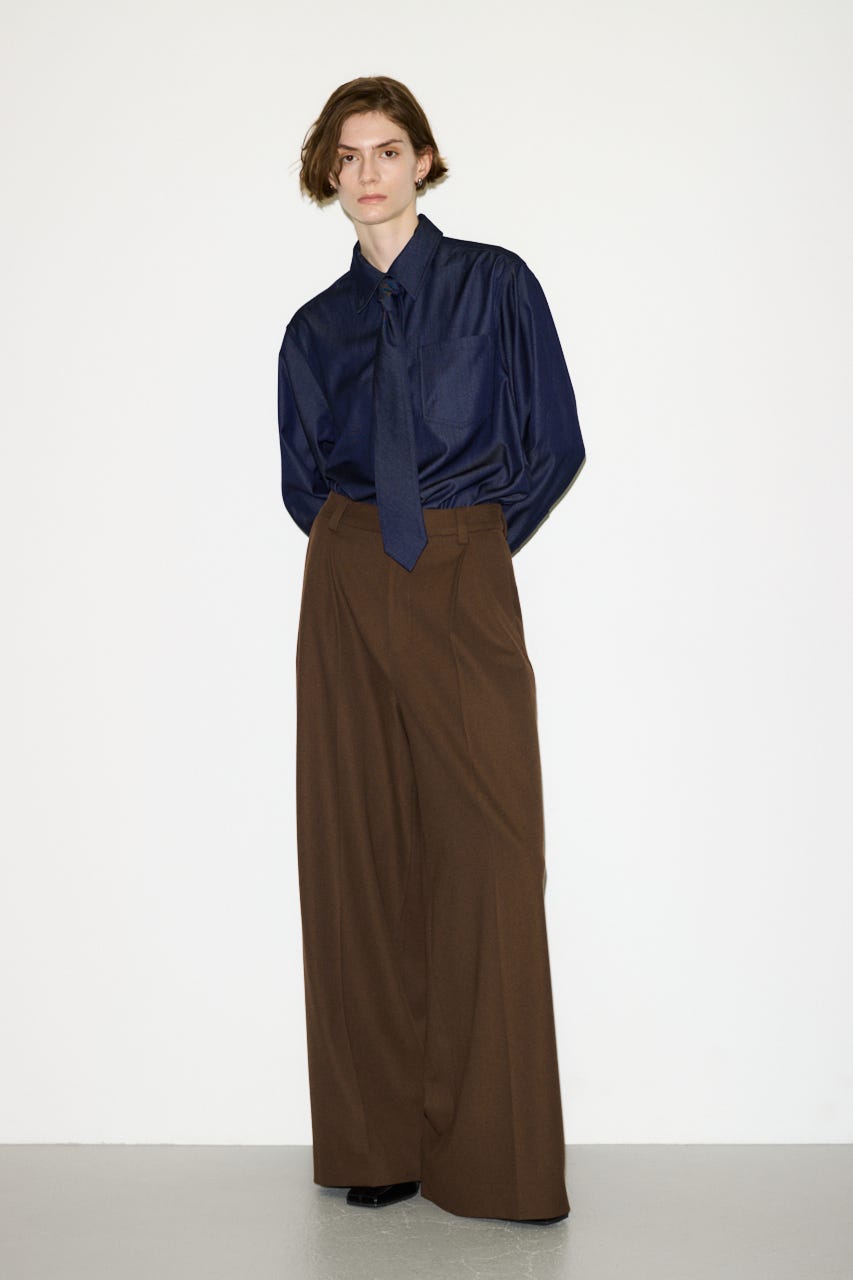 【THROW】TUCKED トラウザー BRN 1