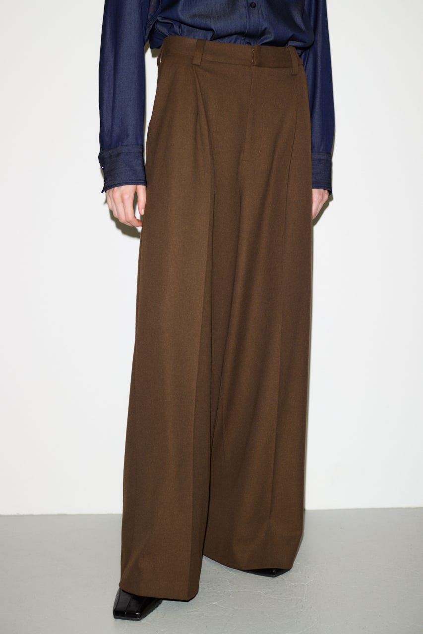 【THROW】TUCKED トラウザー BRN 1