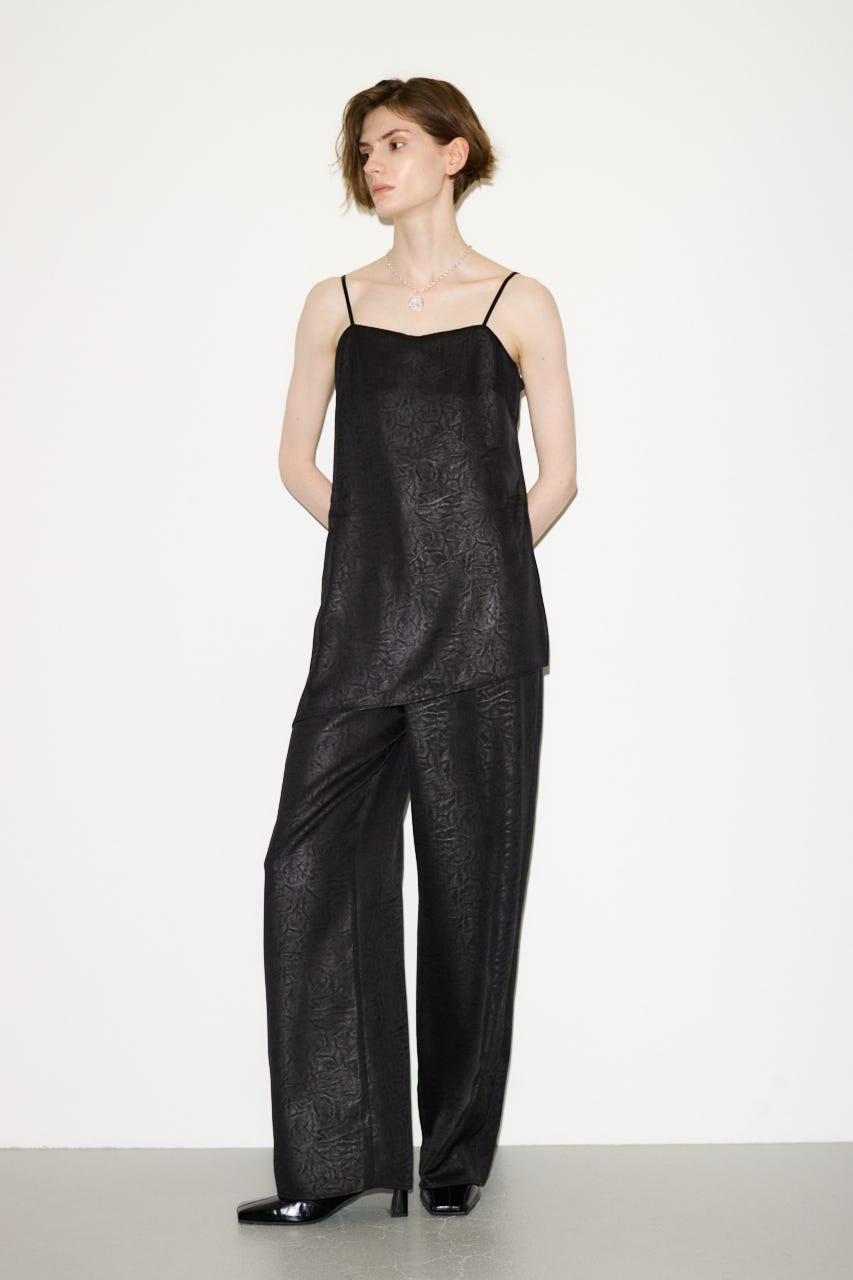 【THROW】WRINKLE SATIN オールインワン BLK FREE
