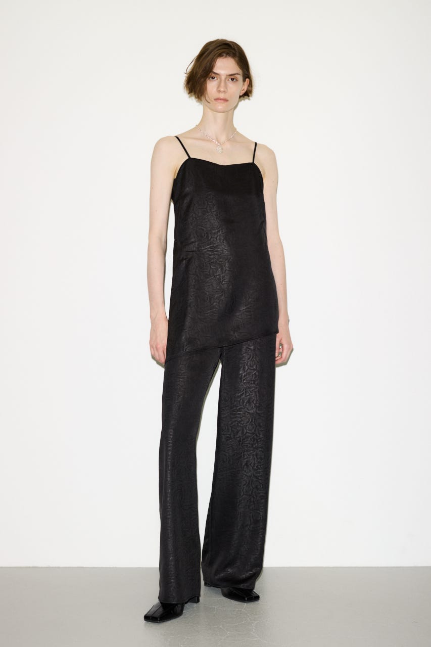 【THROW】WRINKLE SATIN オールインワン BLK FREE
