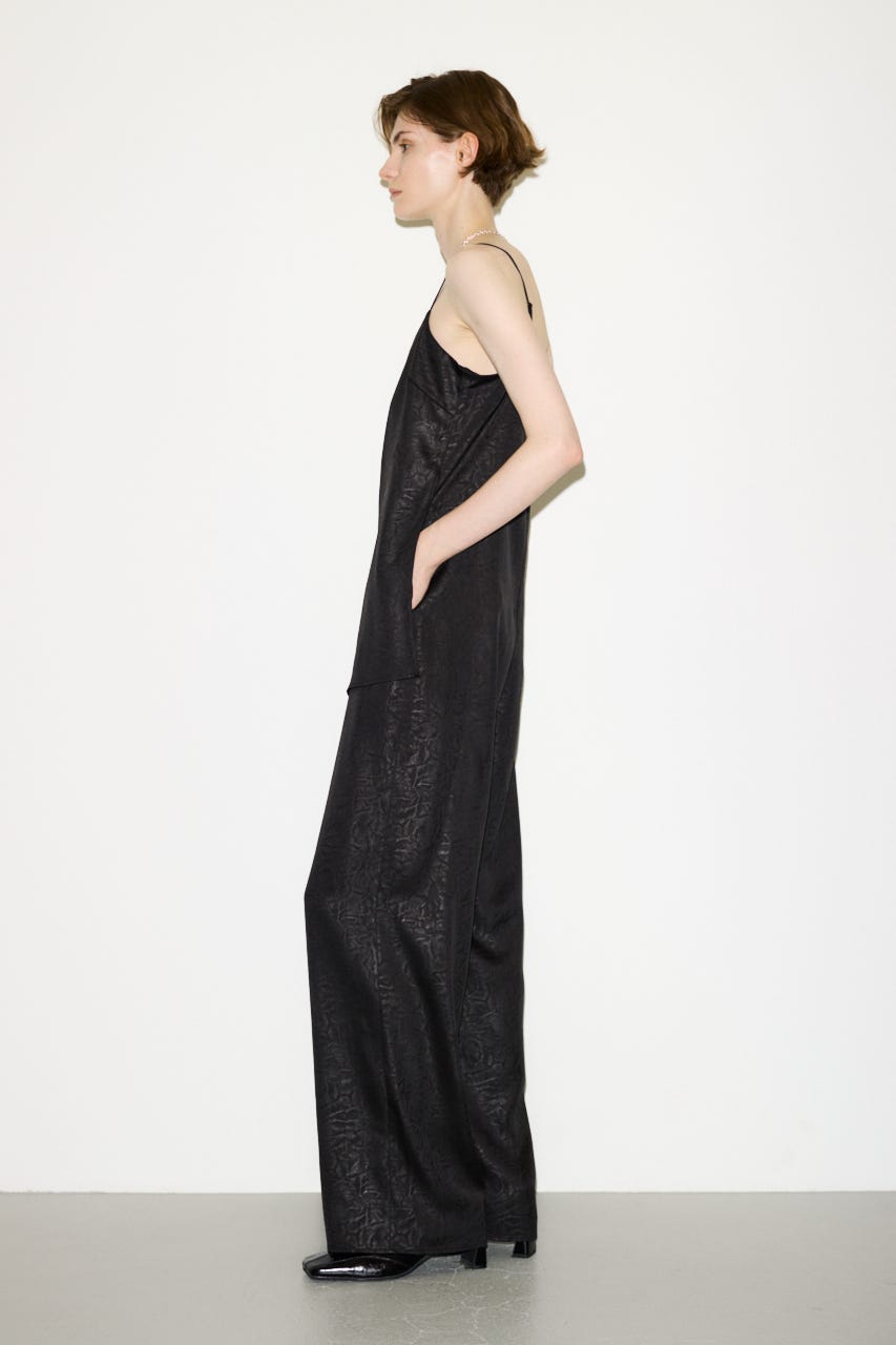 【THROW】WRINKLE SATIN オールインワン BLK FREE
