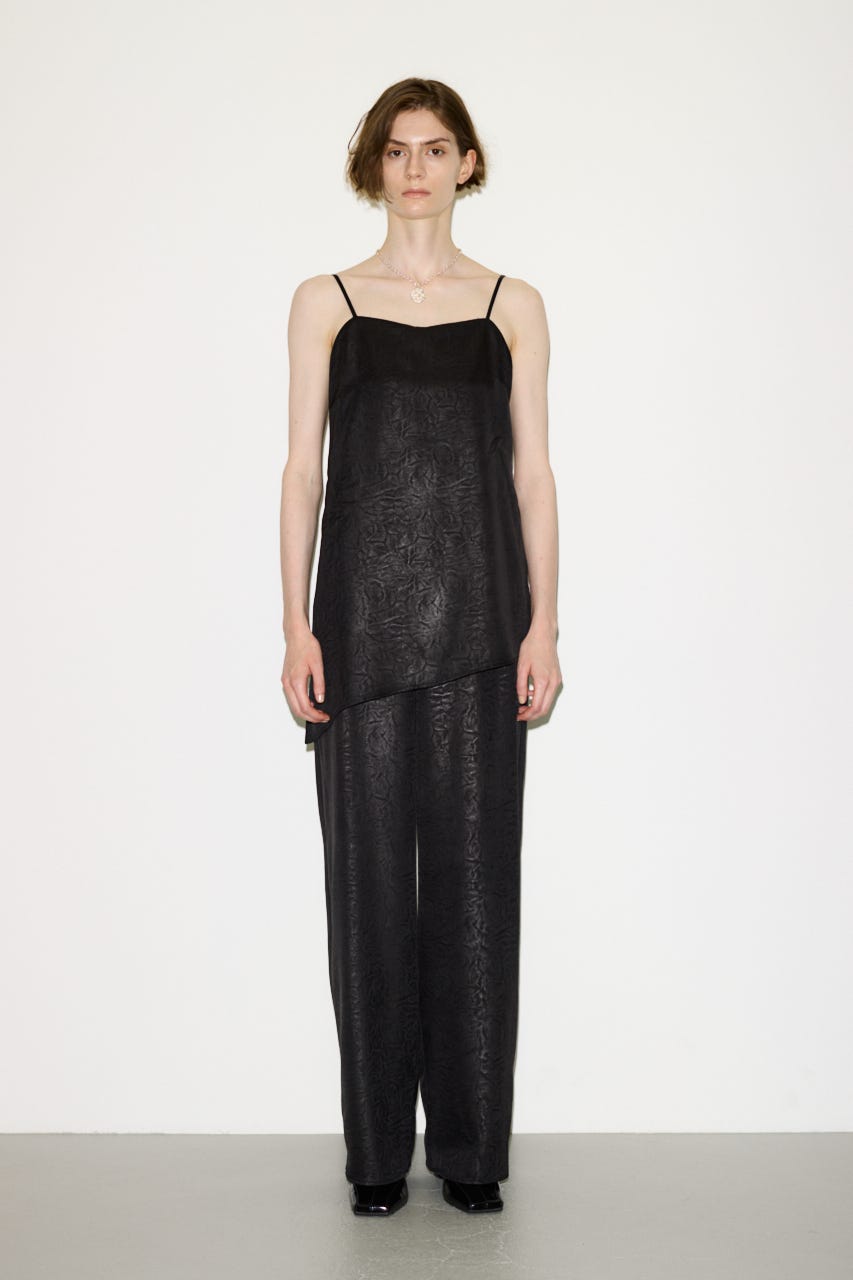 【THROW】WRINKLE SATIN オールインワン BLK FREE