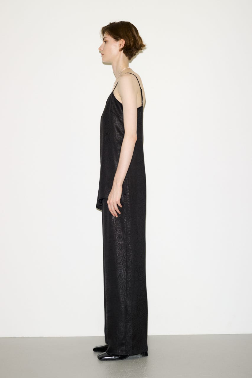 【THROW】WRINKLE SATIN オールインワン BLK FREE