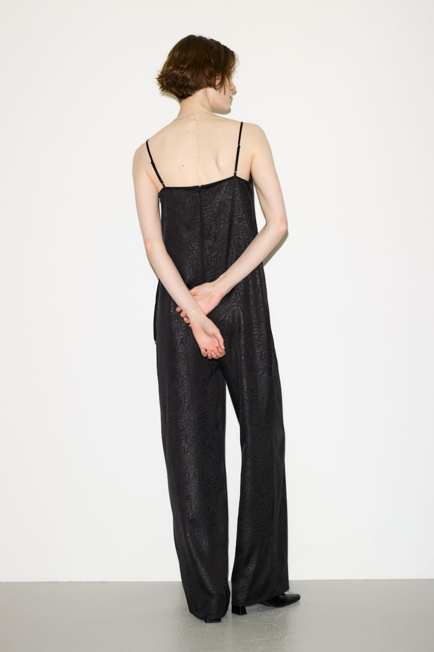 【THROW】WRINKLE SATIN オールインワン BLK FREE