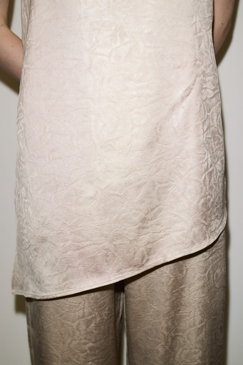 【THROW】WRINKLE SATIN オールインワン IVOY FREE